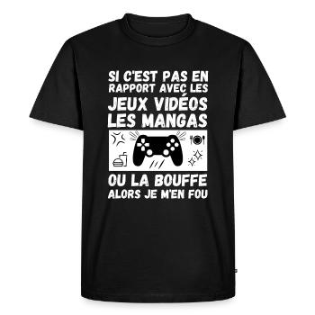 jeux vidéos mangas bouffe cadeau anniversaire - T-shirt Premium bio Homme - noir - Devant - Nico (187cm)