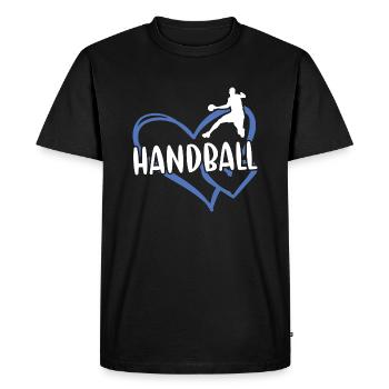 Sport Heart Handball - Men's Premium Organic T-Shirt - black - Front - Nico (187cm)