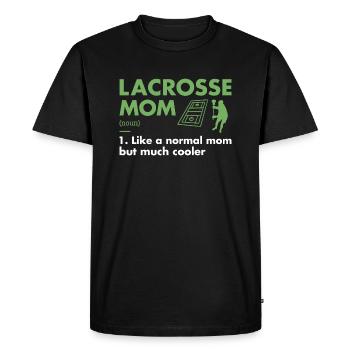 Sport Mom Definition Lacrosse - Men's Premium Organic T-Shirt - black - Front - Nico (187cm)