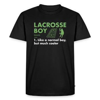 Sport Boy Définition Lacrosse - T-shirt Premium bio Homme - noir - Devant - Nico (187cm)