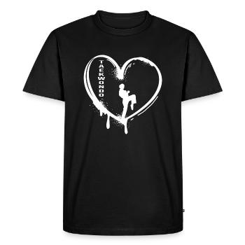 Taekwondo-girl tout combat art martial « tae kwon do » - T-shirt Premium bio Homme - noir - Devant - Nico (187cm)