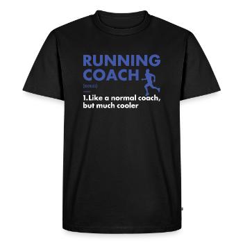 Coach sportif Course à pied - T-shirt Premium bio Homme - noir - Devant - Nico (187cm)