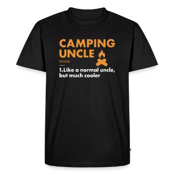 Camper Oncle Définition Camping - T-shirt Premium bio Homme - noir - Devant - Nico (187cm)