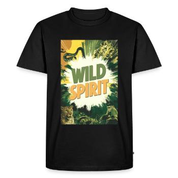 Wild Spirit Jungle - Men's Premium Organic T-Shirt - black - Front - Nico (187cm)
