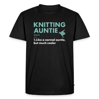 Knitter Auntie Definition Knitting - Men's Premium Organic T-Shirt - black - Front - Nico (187cm)