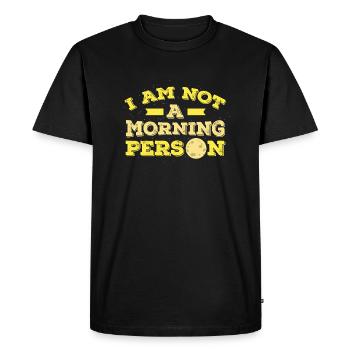 Je ne suis pas un cadeau de personne du matin - T-shirt Premium bio Homme - noir - Devant - Nico (187cm)