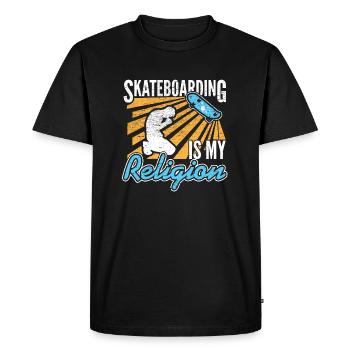 Skateboarding Relegion Skater Praying Ramp Gift - Men's Premium Organic T-Shirt - black - Front - Nico (187cm)