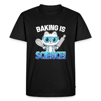 La cuisson est Science Cat - T-shirt Premium bio Homme - noir - Devant - Nico (187cm)