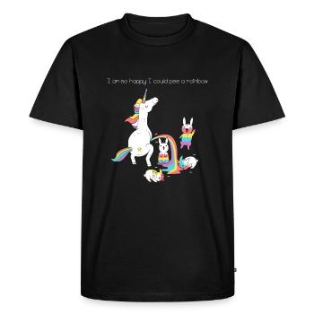 Pee de licorne - T-shirt Premium bio Homme - noir - Devant - Nico (187cm)