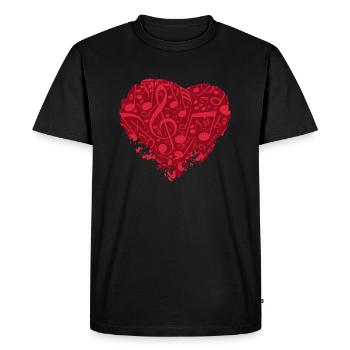 La musique c'est l'amour - T-shirt Premium bio Homme - noir - Devant - Nico (187cm)