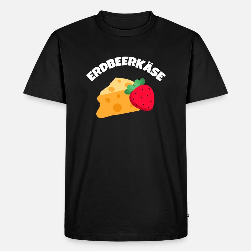 Erdbeerkaese w - Männer Premium Bio T-Shirt - Schwarz