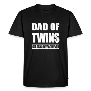 Père de jumeaux Cadeau Drôle de Père - T-shirt Premium bio Homme - noir - Devant - Nico (187cm)