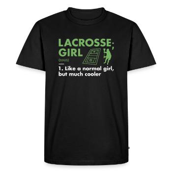 Sport Girl Definition Lacrosse - Men's Premium Organic T-Shirt - black - Front - Nico (187cm)