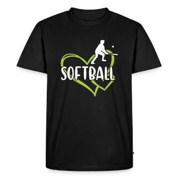 Sport Heart Softball - Men's Premium Organic T-Shirt - black - Front - Nico (187cm)