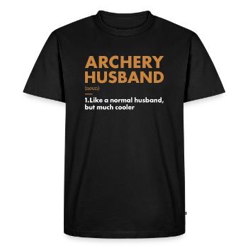 Sport Husband Archery - Men's Premium Organic T-Shirt - black - Front - Nico (187cm)