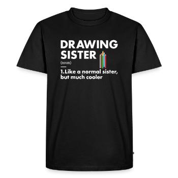 Drawer Sister Definition Drawing - Men's Premium Organic T-Shirt - black - Front - Nico (187cm)