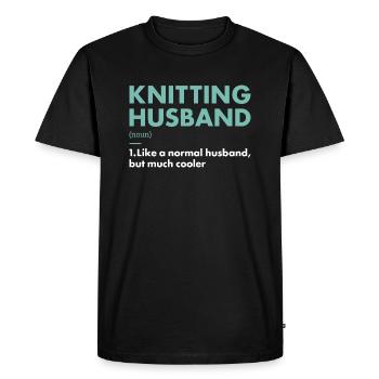 Knitter Husband Definition Knitting - Men's Premium Organic T-Shirt - black - Front - Nico (187cm)