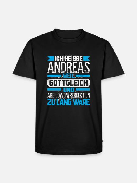 ANDREAS - Gottgleich - Männer Premium Bio T-Shirt - Schwarz