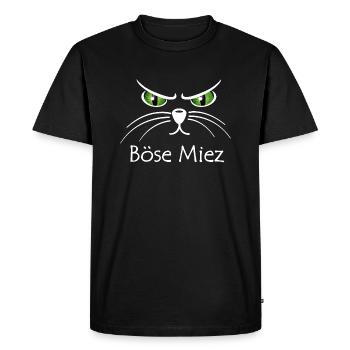 Méchants minou - Mon chat regarde qui me va ! - T-shirt Premium bio Homme - noir - Devant - Nico (187cm)
