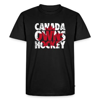 Canada Owns Hockey - Men's Premium Organic T-Shirt - black - Front - Nico (187cm)