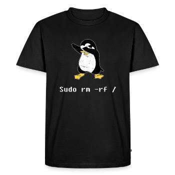 Sudo rm RF Admin Sysadmin Java Linux Gift - Men's Premium Organic T-Shirt - black - Front - Nico (187cm)