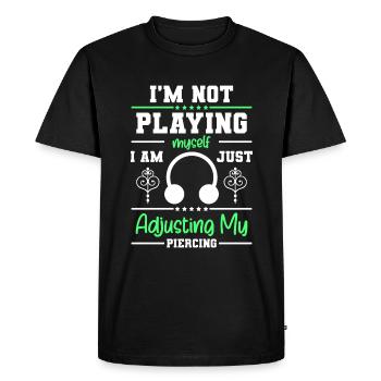 Piercing Schmerz Tattoo Humor - Männer Premium Bio T-Shirt - Schwarz - Vorne - Nico (187cm)