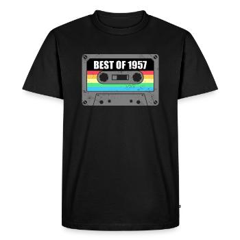 Anniversaire Best Of 1957 Vintage Vintage 1957 - T-shirt Premium bio Homme - noir - Devant - Nico (187cm)