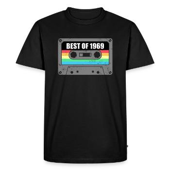 Anniversaire Best Of 1969 Vintage Vintage 1969 - T-shirt Premium bio Homme - noir - Devant - Nico (187cm)