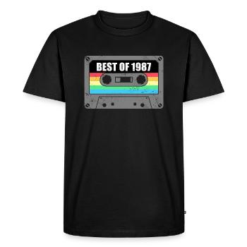 Anniversaire Best Of 1987 Vintage Vintage 1987 - T-shirt Premium bio Homme - noir - Devant - Nico (187cm)