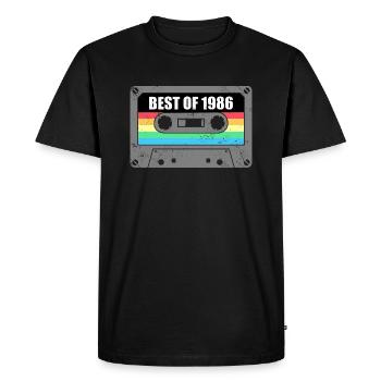 Anniversaire Best Of 1986 Millésime 1986 - T-shirt Premium bio Homme - noir - Devant - Nico (187cm)
