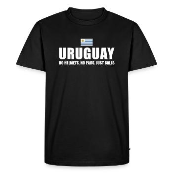 Pas de casques pas de coussinets juste des ballons Uruguay Rugby - T-shirt Premium bio Homme - noir - Devant - Nico (187cm)