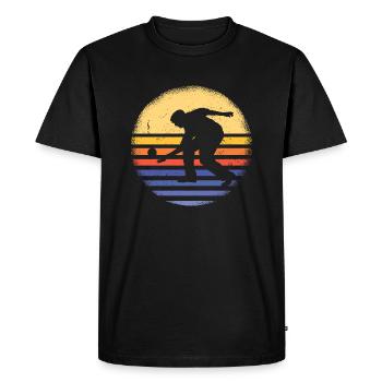 Sport Rétro Sunset Bocce - T-shirt Premium bio Homme - noir - Devant - Nico (187cm)