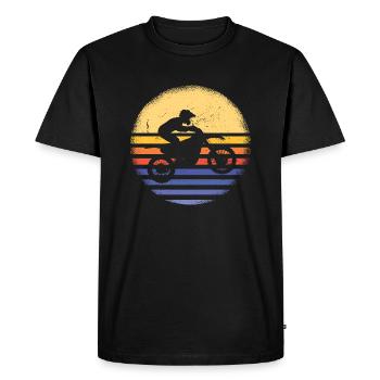 Sport Retro Sunset Motocross - T-shirt Premium bio Homme - noir - Devant - Nico (187cm)