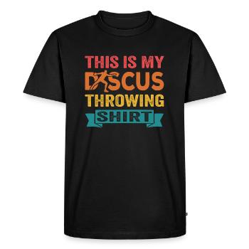 Discus Athlete Vintage Retro Discus Thrower - Men's Premium Organic T-Shirt - black - Front - Nico (187cm)