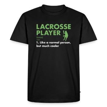 Définition du joueur de sport La crosse - T-shirt Premium bio Homme - noir - Devant - Nico (187cm)
