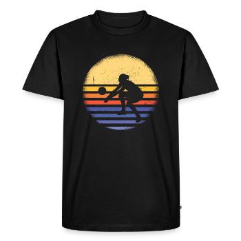 Sport Retro Sunset Beach Volleyball - T-shirt Premium bio Homme - noir - Devant - Nico (187cm)