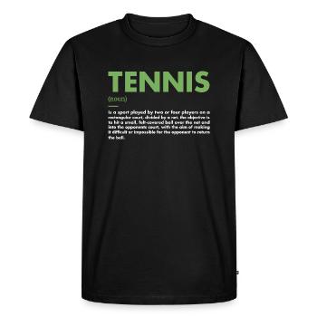 Sport Définition Tennis - T-shirt Premium bio Homme - noir - Devant - Nico (187cm)