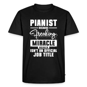 Piano Sheet Music Musical Instrument Keyboard - Men's Premium Organic T-Shirt - black - Front - Nico (187cm)
