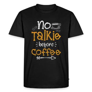 Coffee Breakfast Caffeine - Men's Premium Organic T-Shirt - black - Front - Nico (187cm)