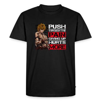 Citations de motivation de combattant - Chemise d’anime - T-shirt Premium bio Homme - noir - Devant - Nico (187cm)
