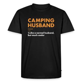 Camper mari définition camping - T-shirt Premium bio Homme - noir - Devant - Nico (187cm)