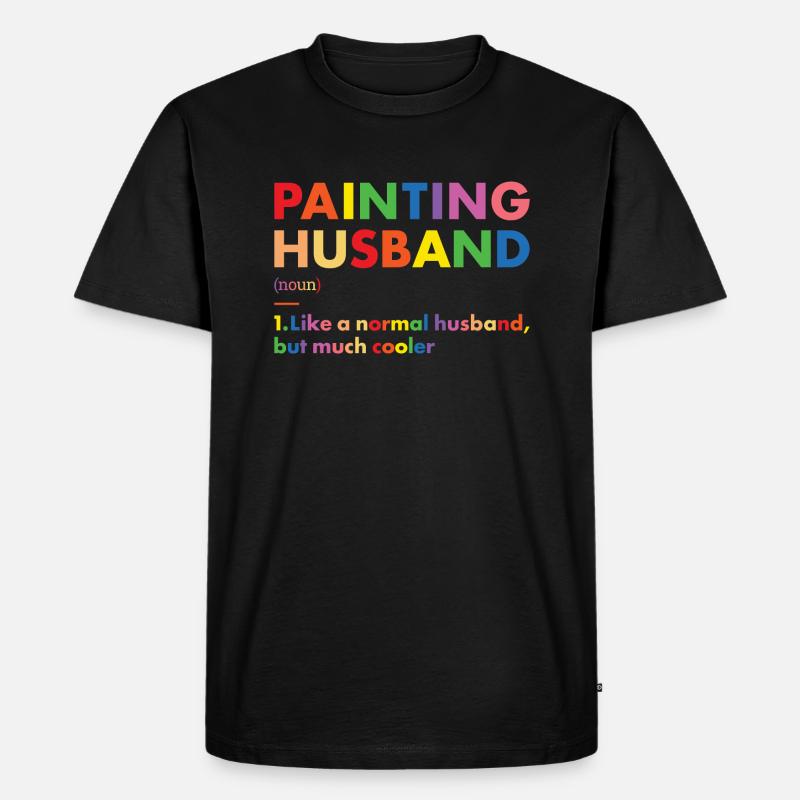 Painter Husband Definition Painting - Männer Premium Bio T-Shirt - Schwarz
