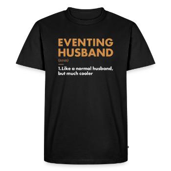 Rider Husband Definition Eventing - Men's Premium Organic T-Shirt - black - Front - Nico (187cm)