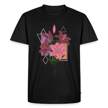Lis - T-shirt Premium bio Homme - noir - Devant - Nico (187cm)