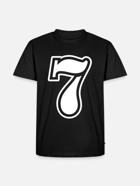 7 Zahl symbol - Männer Premium Bio T-Shirt - Schwarz