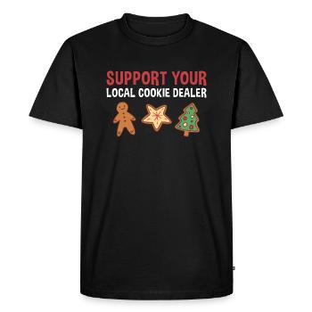 Baking Support Your Local Cookie Dealer Cookie - Men's Premium Organic T-Shirt - black - Front - Nico (187cm)