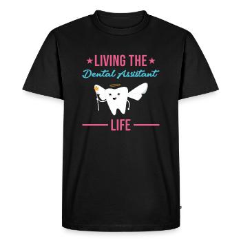 Vivre l’assistant dentaire Assistant dentaire de vie - T-shirt Premium bio Homme - noir - Devant - Nico (187cm)