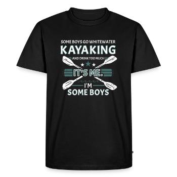 Certains garçons font du kayak en eau vive et boivent beaucoup - T-shirt Premium bio Homme - noir - Devant - Nico (187cm)