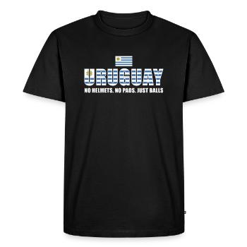 Pas de casques pas de coussinets juste des ballons Uruguay Rugby - T-shirt Premium bio Homme - noir - Devant - Nico (187cm)