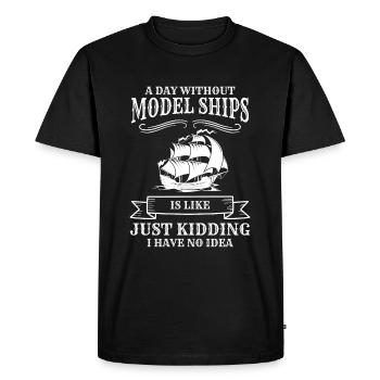 Capitaine de navire modéliste - T-shirt Premium bio Homme - noir - Devant - Nico (187cm)
